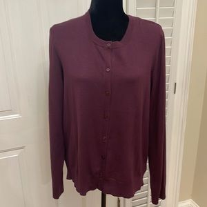 TIME & TRU Cardigan Sweater - XL  Eggplant Button Front